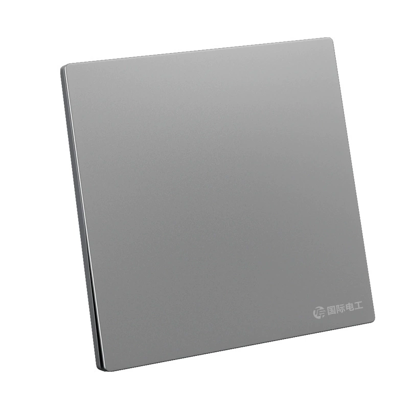 International electrician type 86 ultra-thin matte frameless right-angle gray switch socket panel household one-open single-control five-hole