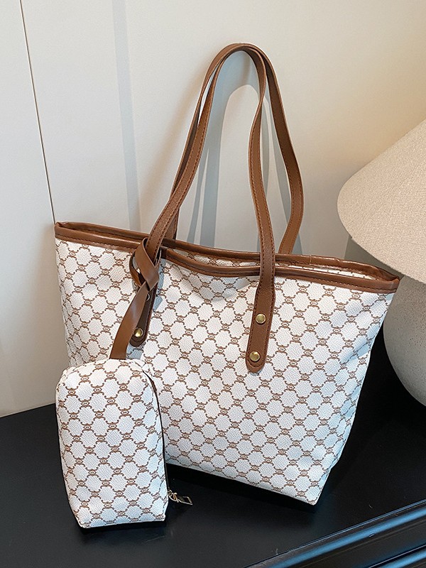 Commuting Large-Capacity Mother-In-Law Bag 2025 New Korean Style Shoulder Bag Plaid Printed Tote Bag High-End Handbag