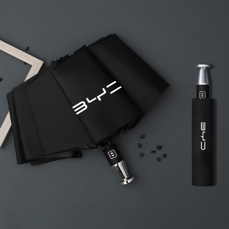 Paraguas Rolls-Royce con 10 varillas, plegado automático, revestimiento negro para protección solar, paraguas Mercedes, paraguas con logotipo de coche de tienda 4S.