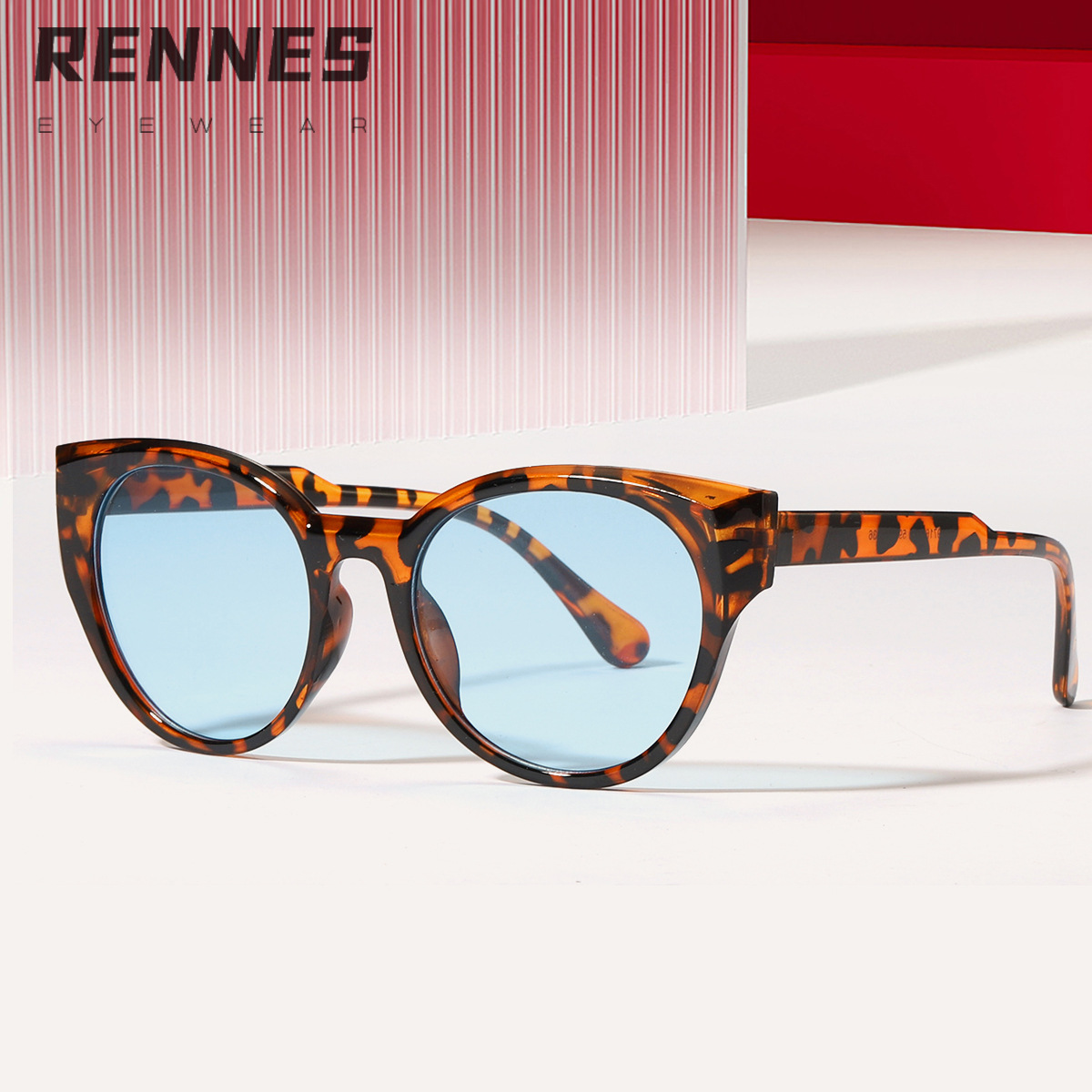 2024 nuevo europeo y americano gran marco redondo ojo de gato moda todo-fósforo gafas de sol moda personalizada gafas de sol