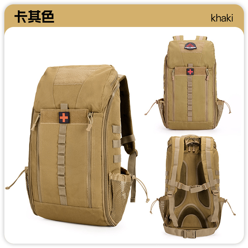 Bolsa médica táctica multifuncional personalizada transfronteriza de primeros auxilios contra incendios al aire libre de gran capacidad de material de emergencia a pie mochila