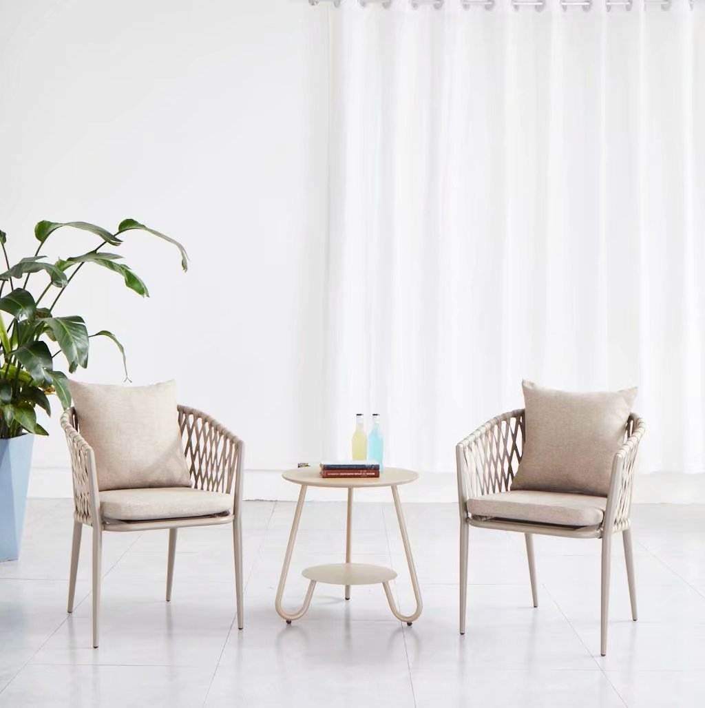 Chuangke 로프 의자 50 더블 알루미늄 플레이트 커피 테이블