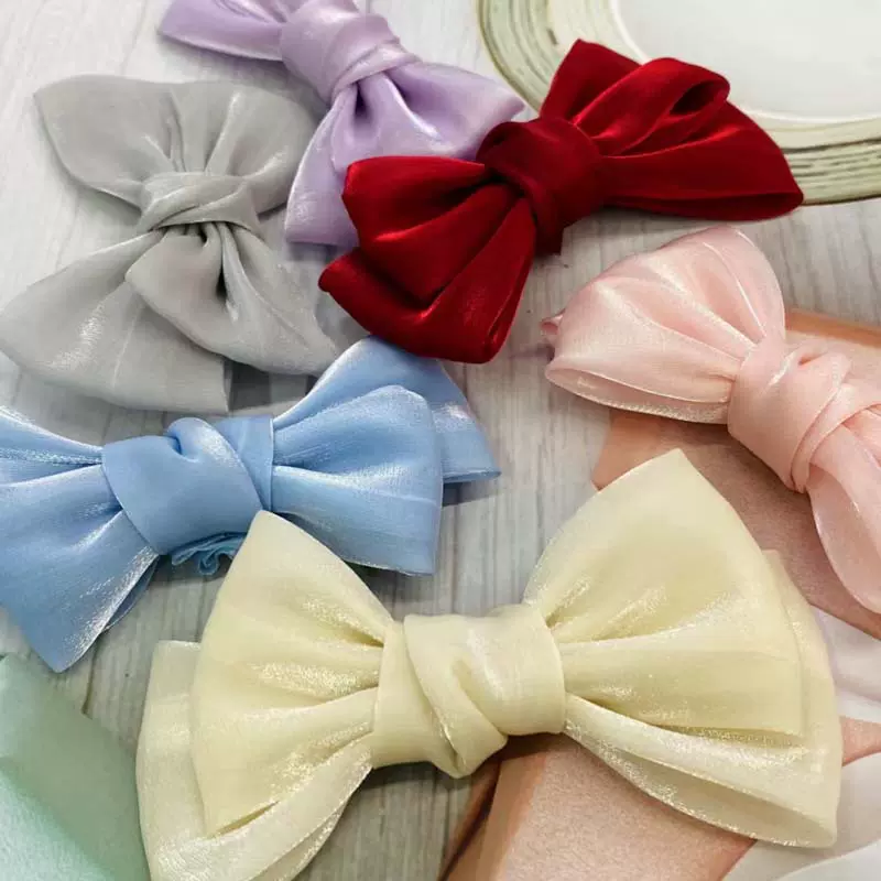 现货法式蝴蝶结森系复古网红发饰头饰服饰配件批发小蝴蝶结缎带