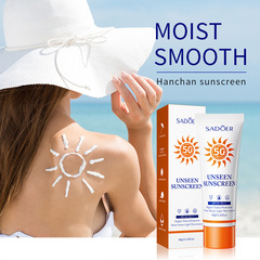 Full English sunscreen SADOER protective isolation SPF50+ light permeable waterproof and sweatproof cross-border foreign trade wholesale