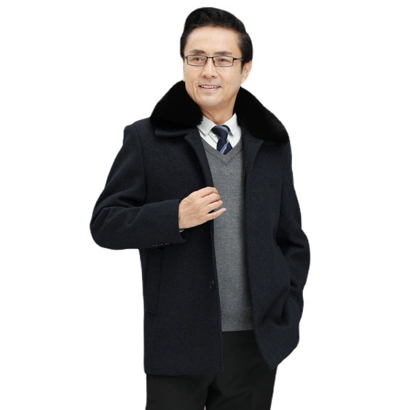 Новое зимнее городское Мужское пальто 2022, Однотонное шерстяное пальто для делового джентльмена с лацканами делового джентльмена