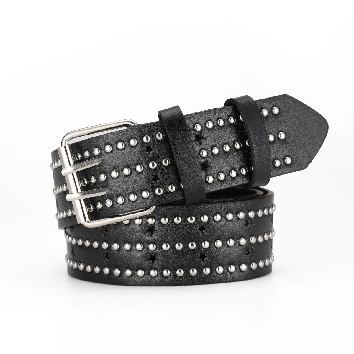 Ремень (Brand Universal) 110 см, чокеры и заклепки, европейский уличный стиль