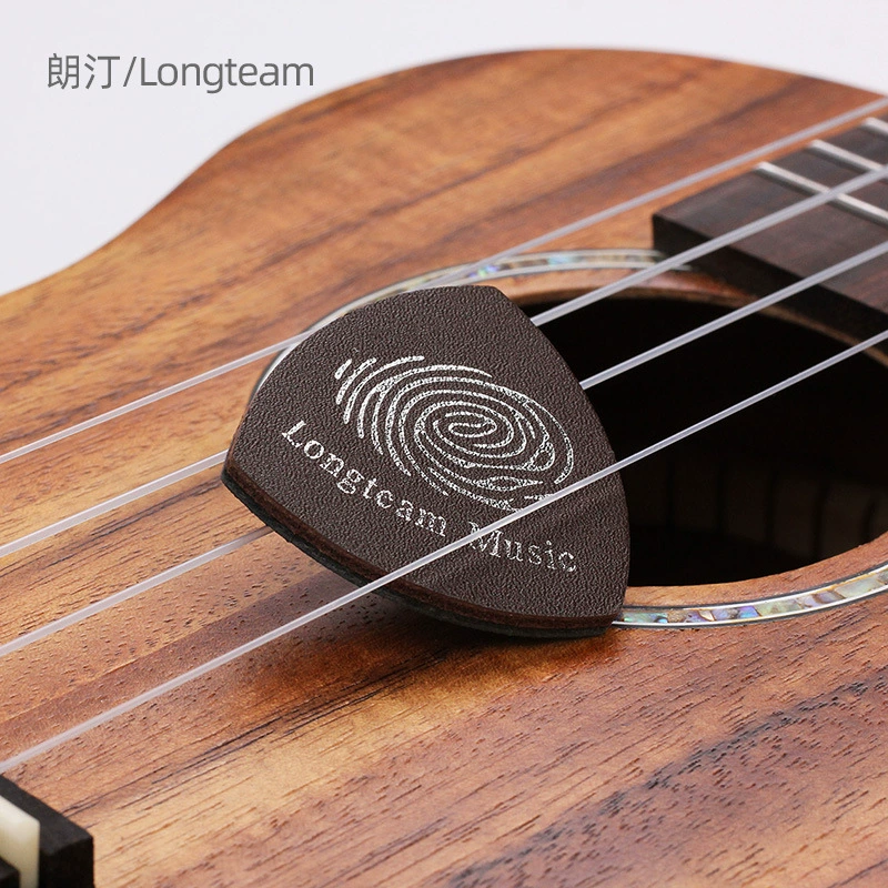Ukulele picks Longteam leather soft finger picks, 3-pack, ergonomic grip, assorted colors