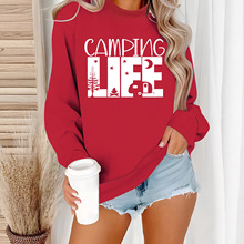 亚马逊跨境女春秋圆领秋冬外贸欧美字母印花休闲长袖卫衣