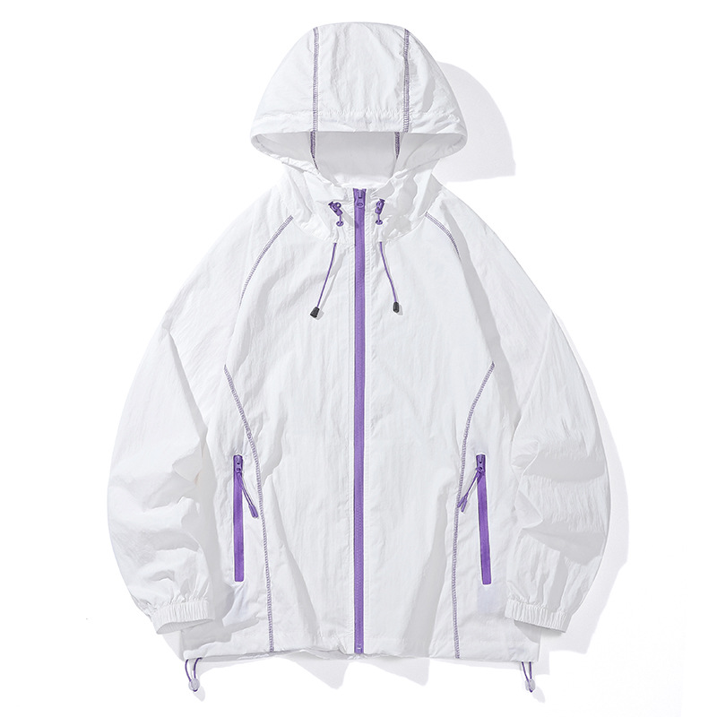 Upf50+ Ice Silk Sun Protection Clothing for Men, Summer Hooded Outdoor Lightweight Men's Skin Clothing, Couple Style Sun Protection Clothing Jacket