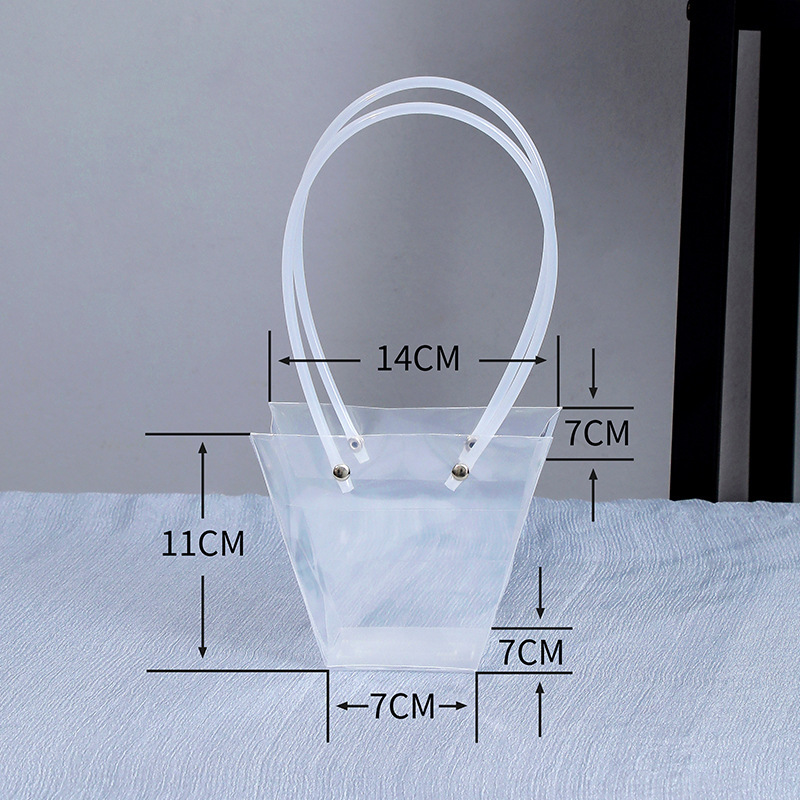 Directo de fábrica transparente flor bolso trapezoidal ramo bolso de mano Día DE LA Madre bolsa de regalo de mano