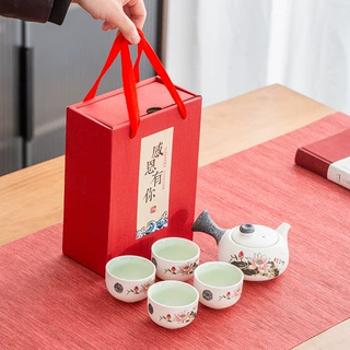 整套茶杯雪花釉茶具套装功夫茶具陶瓷礼品创意侧把壶小套茶具批发