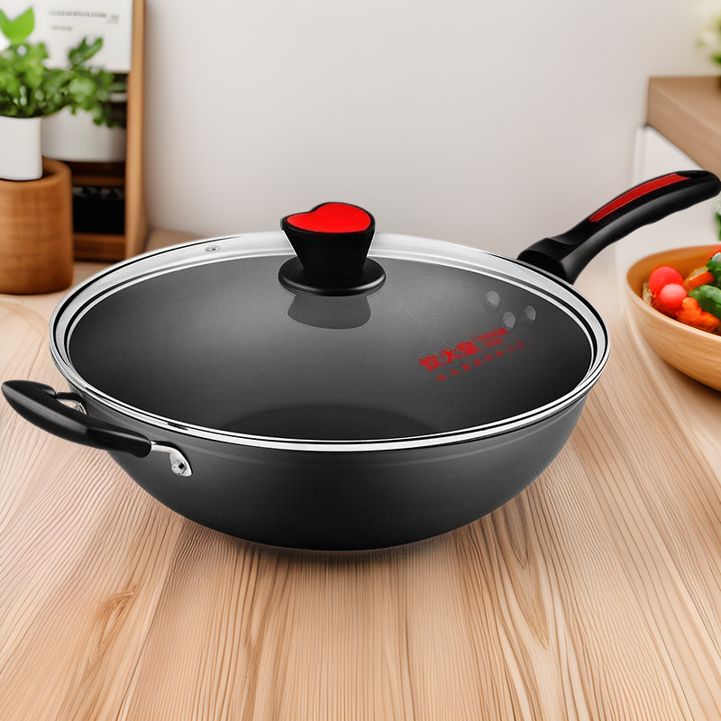 Non-Stick Frying Pan with Low Smoke for Home Use, 34/36cm, Suitable for Gas Stoves and Induction Cookers