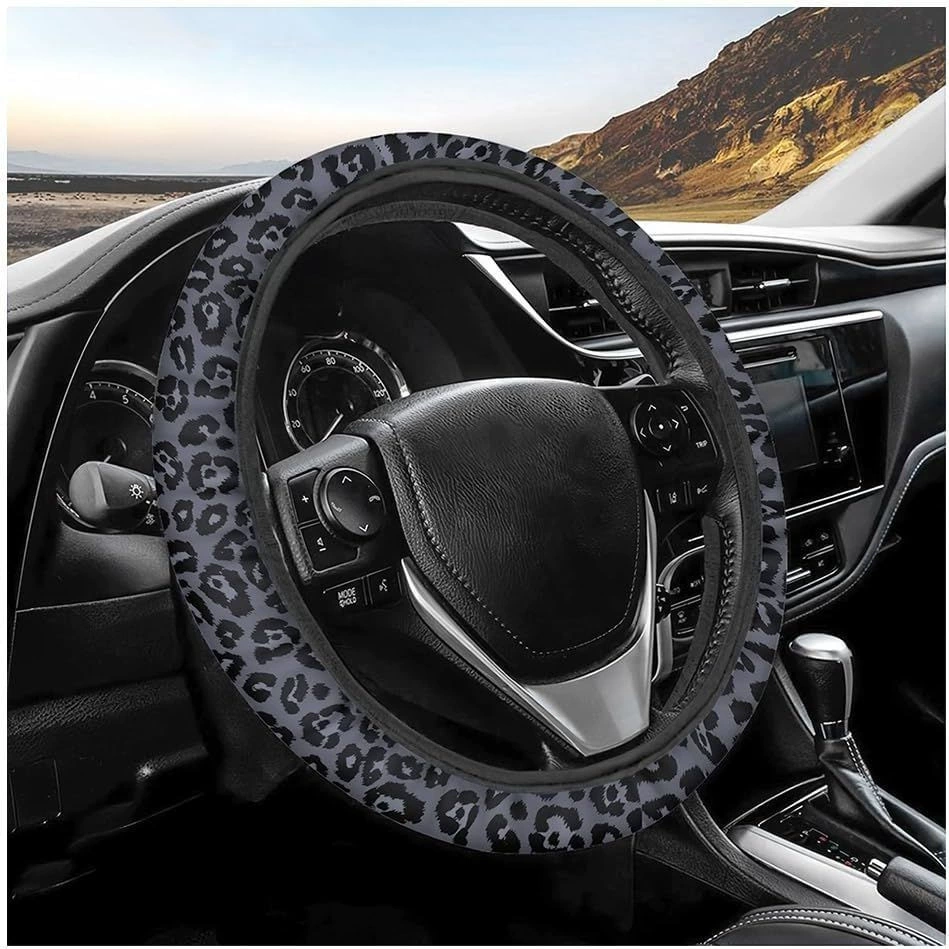 Чехол на руль Amazon Temu, JIT, для экспорта, с принтом «черный леопард», полиэстер, для дайвинга