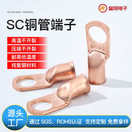 ＡＷＧ美规插头喇叭口铜管接线端头紫铜重型环形蓄电池铜管端子