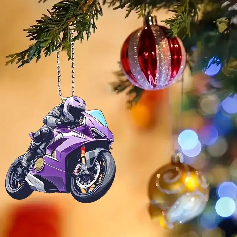 Explosiones transfronterizas de motocicleta acrílica 2D decoración plana para automóviles colgantes mochilas colgantes regalos de vacaciones