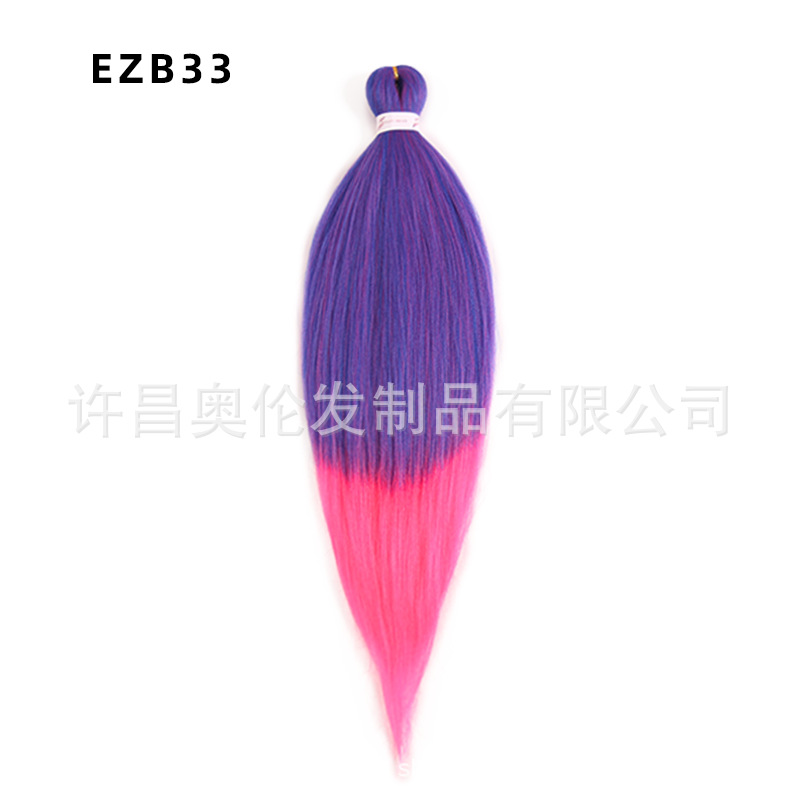 EZ peluca floja suave de fibra química africana 26 pulgadas 90 gramos de PVC bicolor ignífugo seda de baja temperatura gran trenza