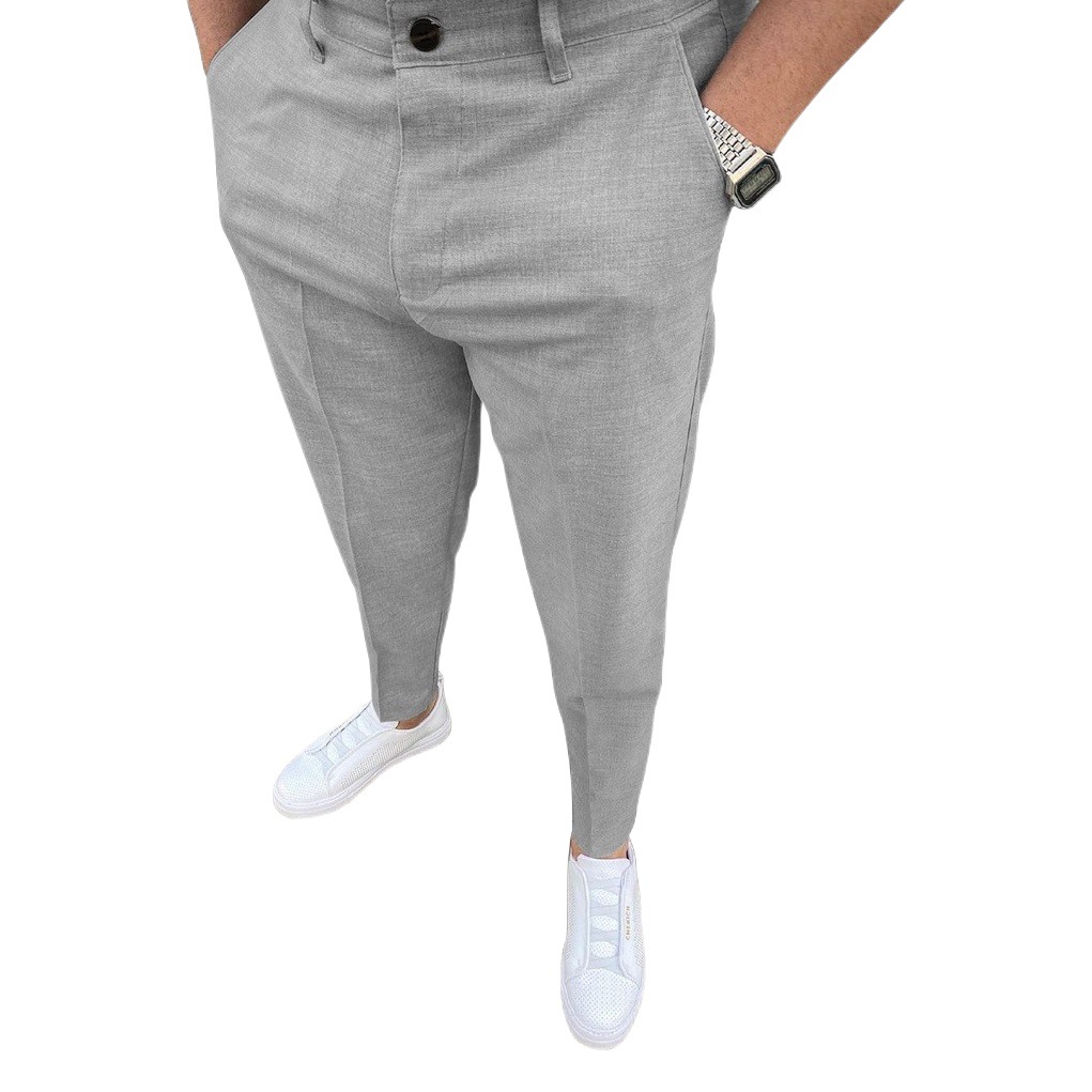 Transfronteriza nuevo Otoño e Invierno casual Mediados de cintura en stock pantalones de color sólido micro estiramiento pantalones casuales deseo AliExpress Venta caliente