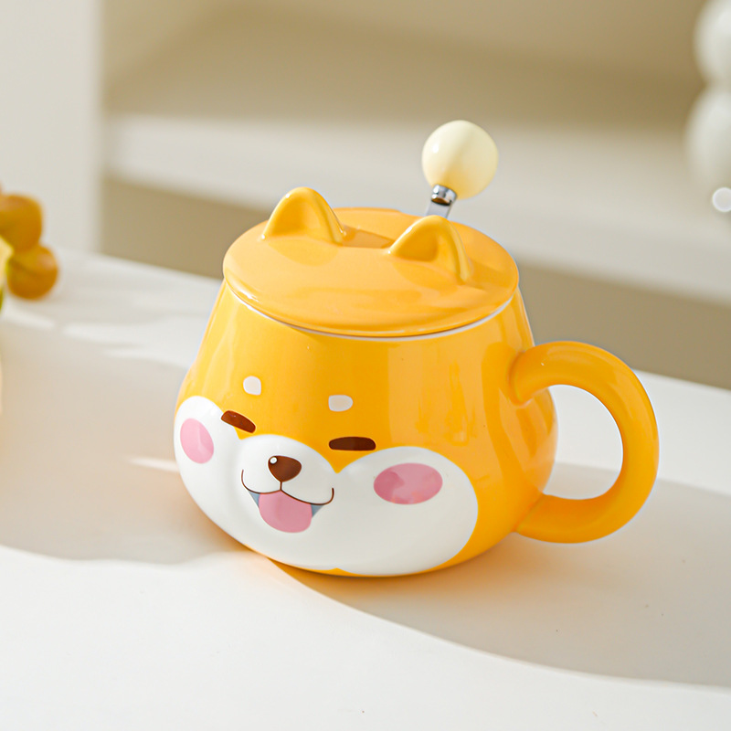 Hermosas tazas de cerámica con tapa de agua creativa de alta calidad para parejas de regalo de cumpleaños tazas de oficina domésticas