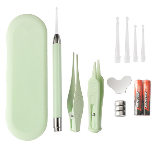 Children's Light Emitting Ear Scoop Professional Ear Tweezers Ear Cleaning Set Baby Ear Scoop Set Ear Scoop with Light