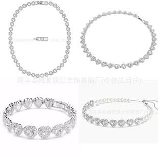 Shijia High Version Roman Series Necklace Women's Personality Temperament European and American Light Luxury Fashion Full Diamond Suit Factory Wholesale