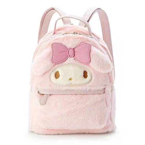 Cute and fashionable cartoon small furry white dog plush backpack backpack for outing and playing