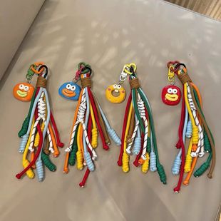 Buckle Hanging Chain Person Color Key Korean Funny 23 Schoolbag Couple Sausage Mouth Schoolbag Cute Contrast Color 12ins Bag