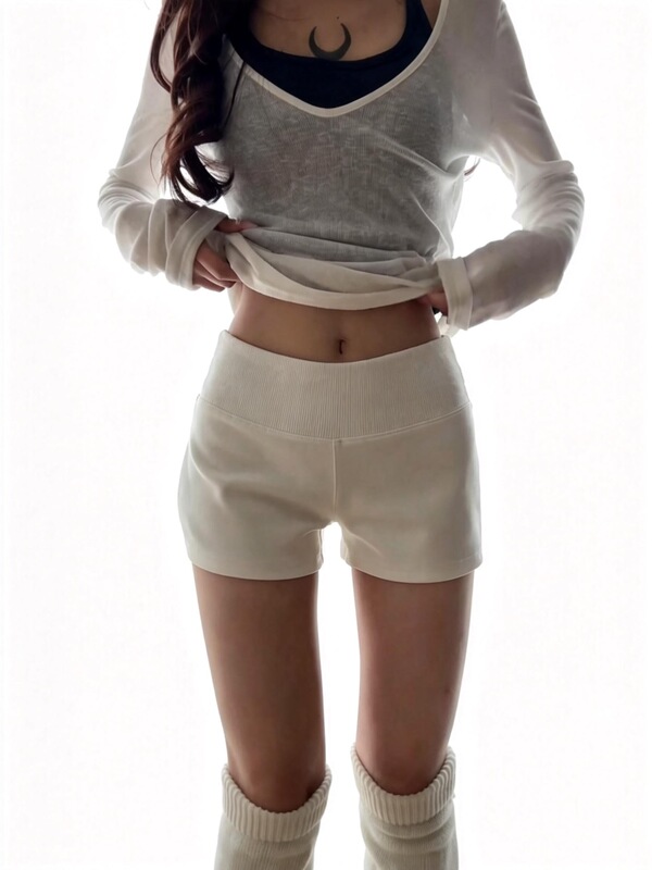 High-Waisted White Sports Shorts for Women, Summer Casual Loose Fit, Slimming Hot Girl Yoga Fitness Hip-Hugging Hot Pants