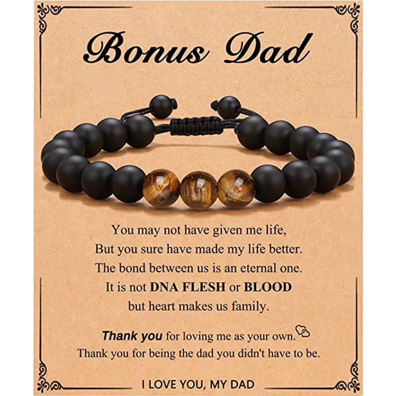 Gift Bracelet Anniversary Birthday Christmas for Boyfriend Son Husband Lover Tiger Eye Black Frosted Bracelet