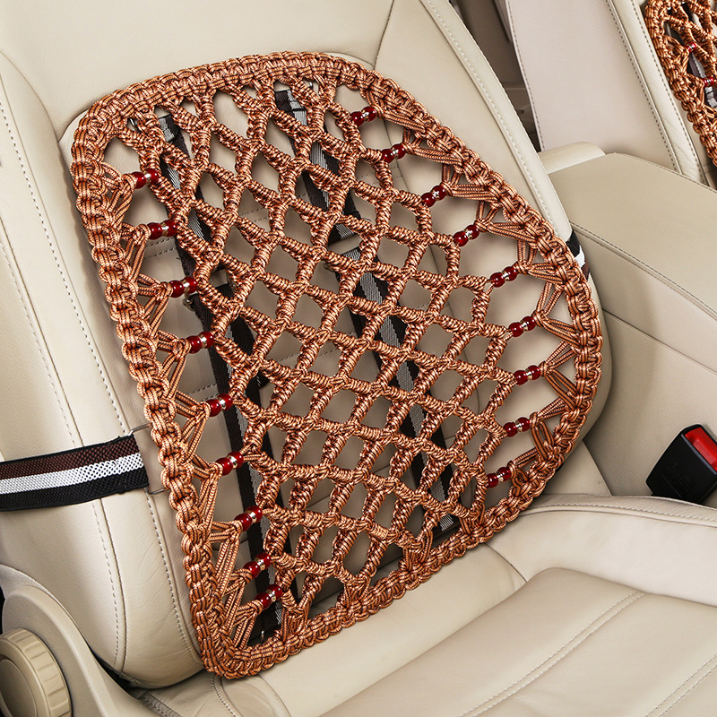 Car waist support summer hand-woven ice silk waist support car backrest waist pillow office chair waist protection sedentary waist cushion pillow