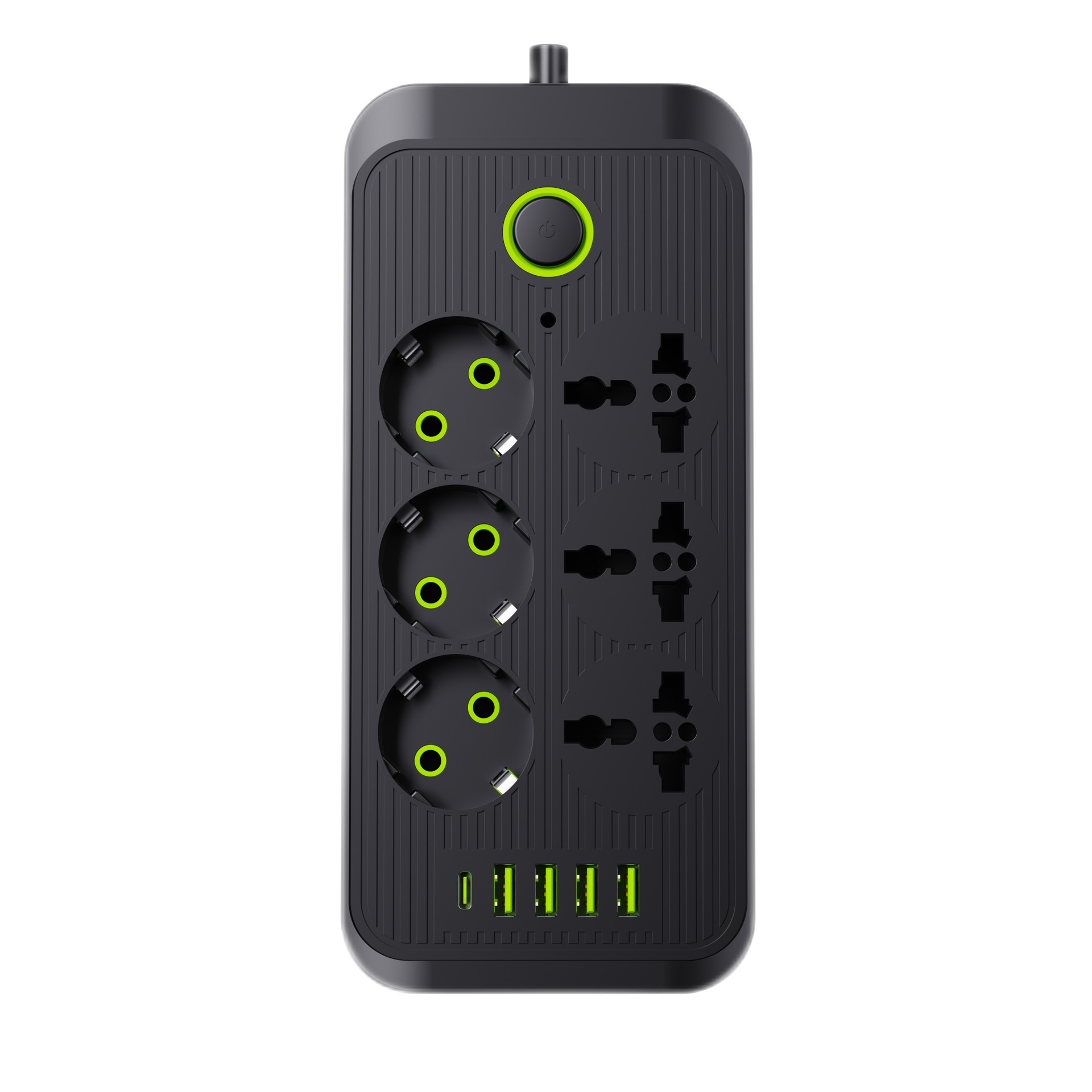 4USB+1PD万能孔插座F19U外贸国际排插多功能插线板多孔跨境新款