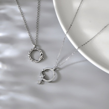 韩版余生是你情侣项链男女一对小众设计感百搭锁骨链鲸鱼项链批发