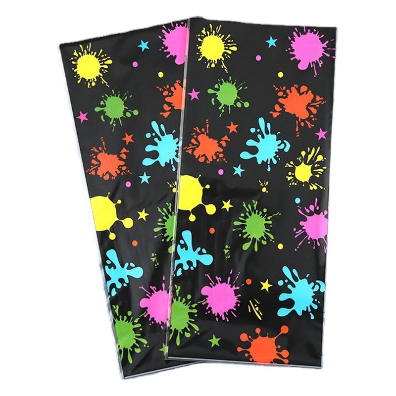 Navidad graffiti fiesta caramelo cordón bolsa OPP transparente bolsillo plano copo de nieve crujiente embalaje bolsa de corbata bolsa de regalo