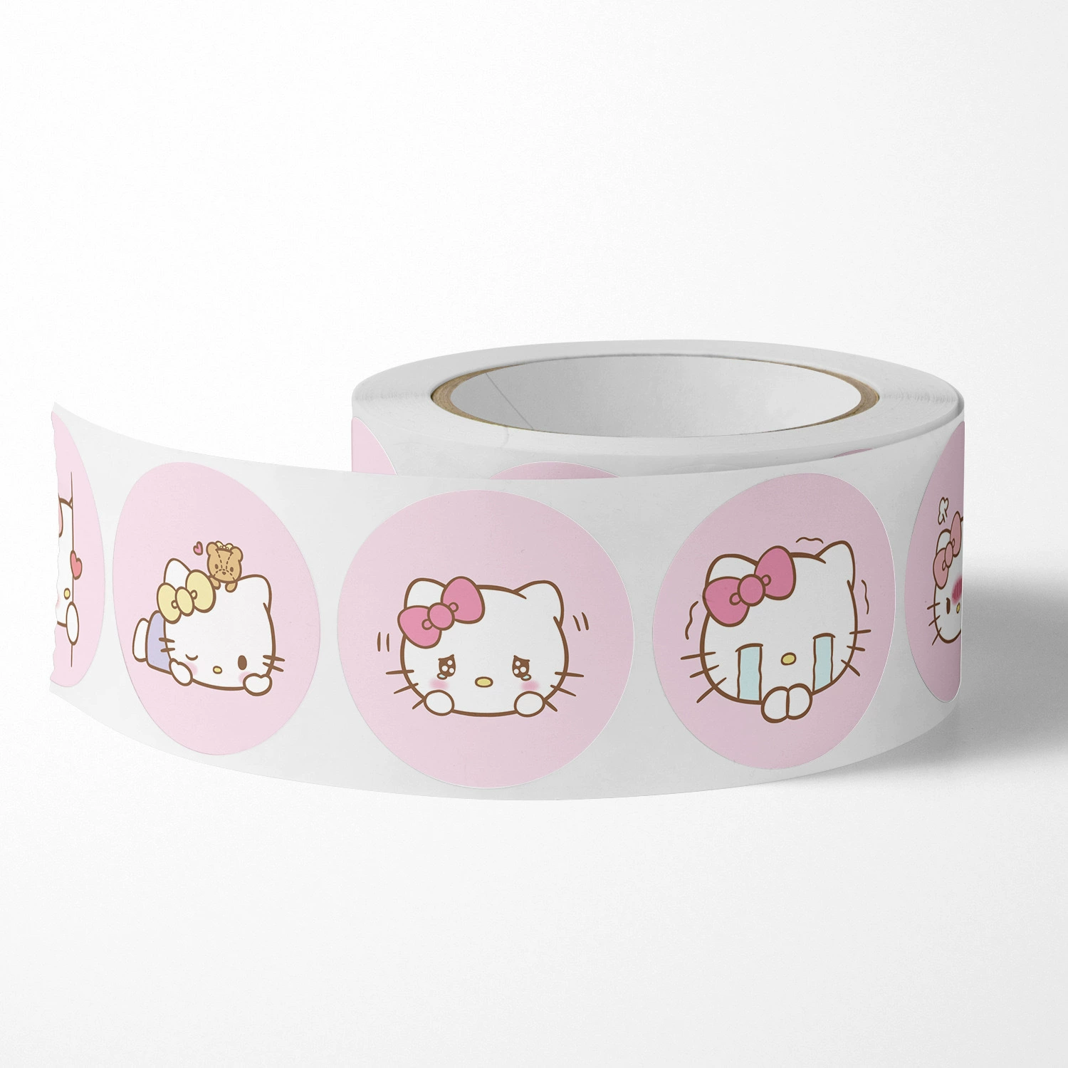 Sticker Roll (Hello Kitty) round cartoon stickers, assorted designs, birthday gift pack