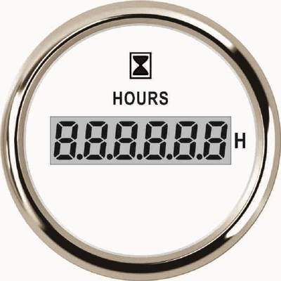 Loader, Excavator, Bulldozer, Construction Machinery, Forklift, Hour Meter, Timer, Working Hours Counter (automobile instrument) - silver-edge-white-background