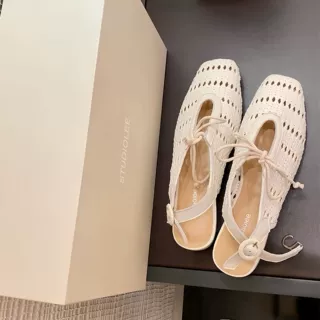 羊皮版葡萄ma同款镂空编织包头凉鞋女系带度假后空单鞋夏低跟凉拖
