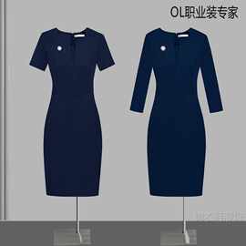 酒店前台接待职业连衣裙夏季通勤气质时尚简约工作服女轻熟批发