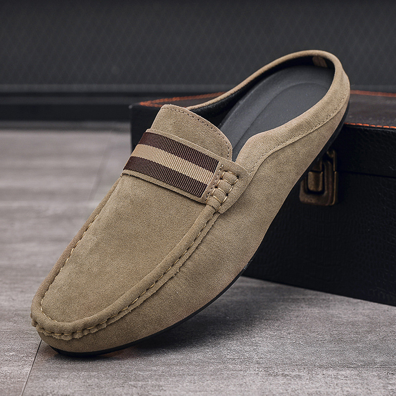 Loafers for Men, Lightweight Men's Beanie Shoes, Men's Slip-On Shoes, Breathable Casual Half-Slip Slippers for Men, Summer Breathable