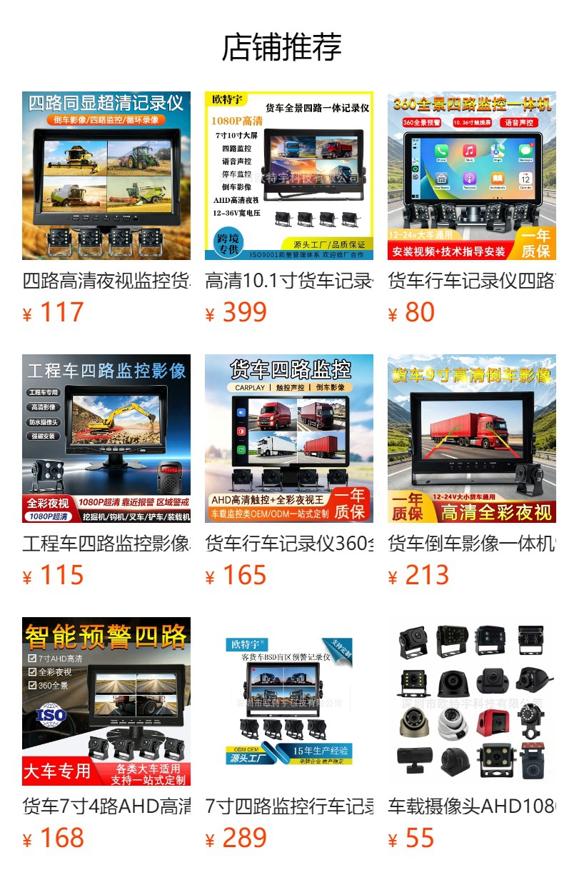 360-degree panoramic camera for trucks, featuring high-definition, wide-angle AHD 12V technology, and a blind-spot monitoring system for rearview and reversing
