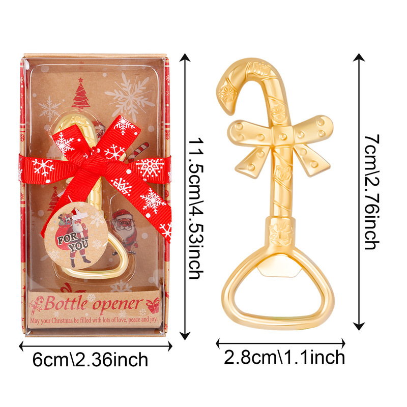 新しいクロスボーダーホットセールゴールデンメタルクリスマスボトルオープナークリスマスギフトパーティーギフトキッチンバー用品|undefined