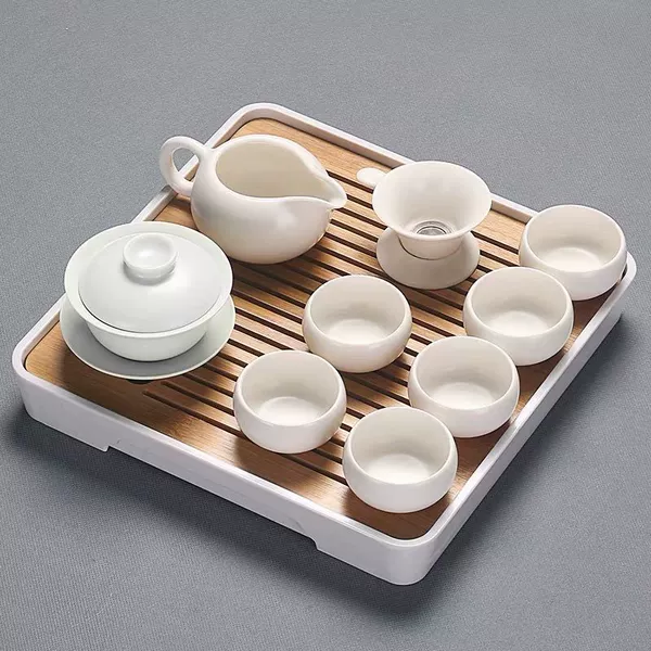 ∥№∩♀πYuebai covered bowl-28 square white plate set⊙