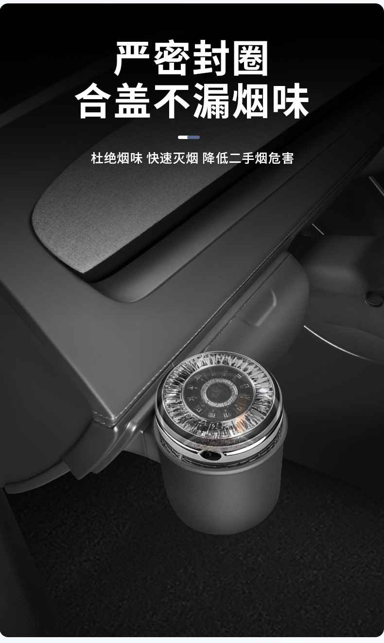 Suitable for the New Tesla Model Yl/Y Car Ashtray with Lid, Convenient Storage Glasses Case Wholesale