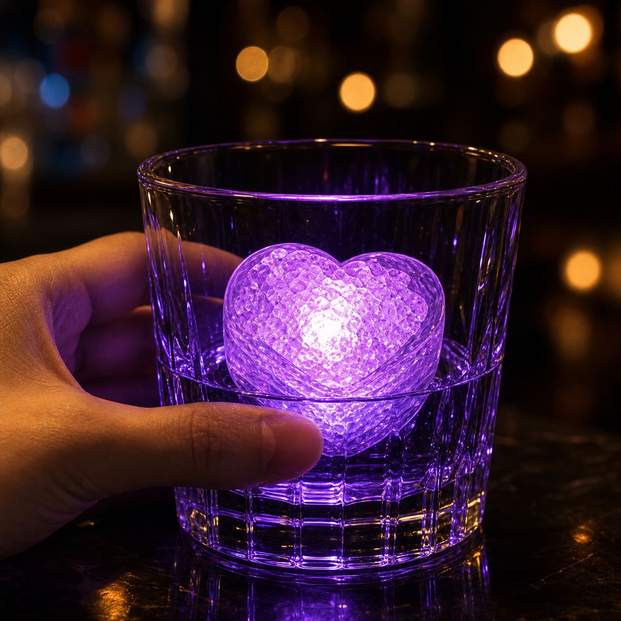 Factory supply love light-emitting Ice Cube colorful led light-emitting ice cube into the water bright flash Ice Cube Light wholesale