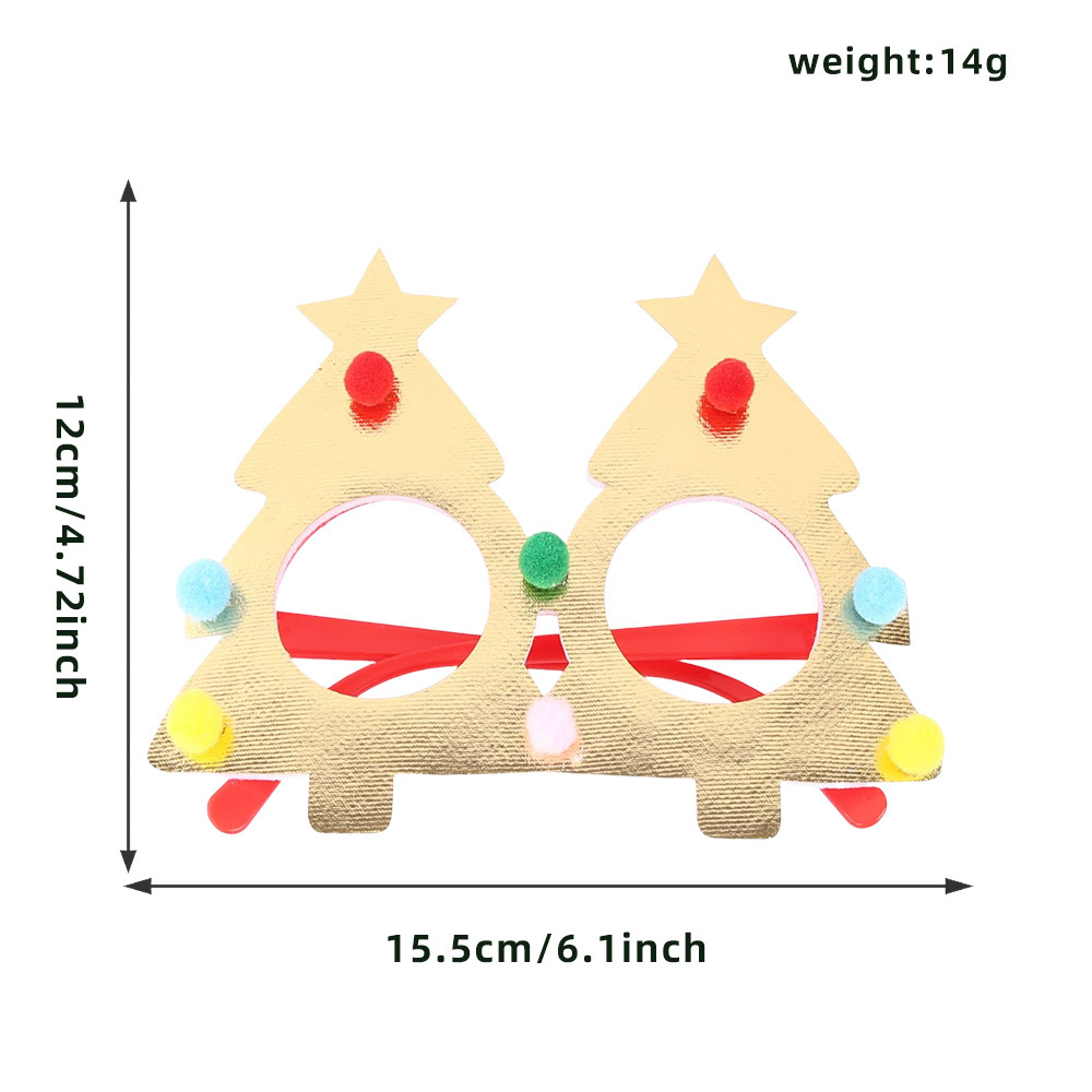 Navidad transfronteriza gafas de decoración para adultos niños regalos de Navidad tela estampada árbol de Navidad caja de regalos marco de gafas de fiesta