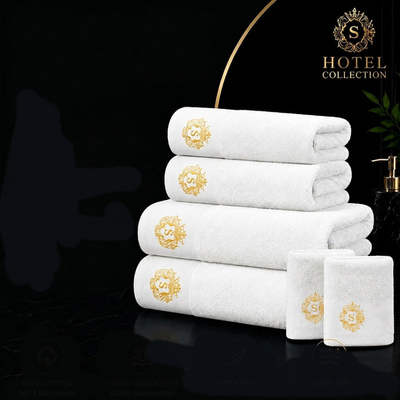 Msekko Cross-Border E-Commerce Pure Cotton Bath Towel Set, Includes: 2 Bath Towels + 2 Towels + 2 Square Towels Msekko Cross-Border E-Commerce Pure Cotton Bath Towel Set, Includes: 2 Bath Towels + 2 Towels + 2 Square Towels
