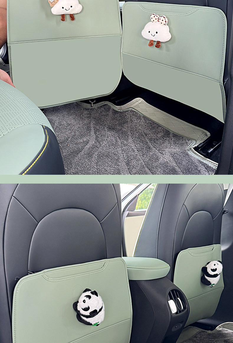 Suitable for Chery QQ3EV seat back anti-kick pad, cute protective leather pad, car interior decoration accessories, protective components