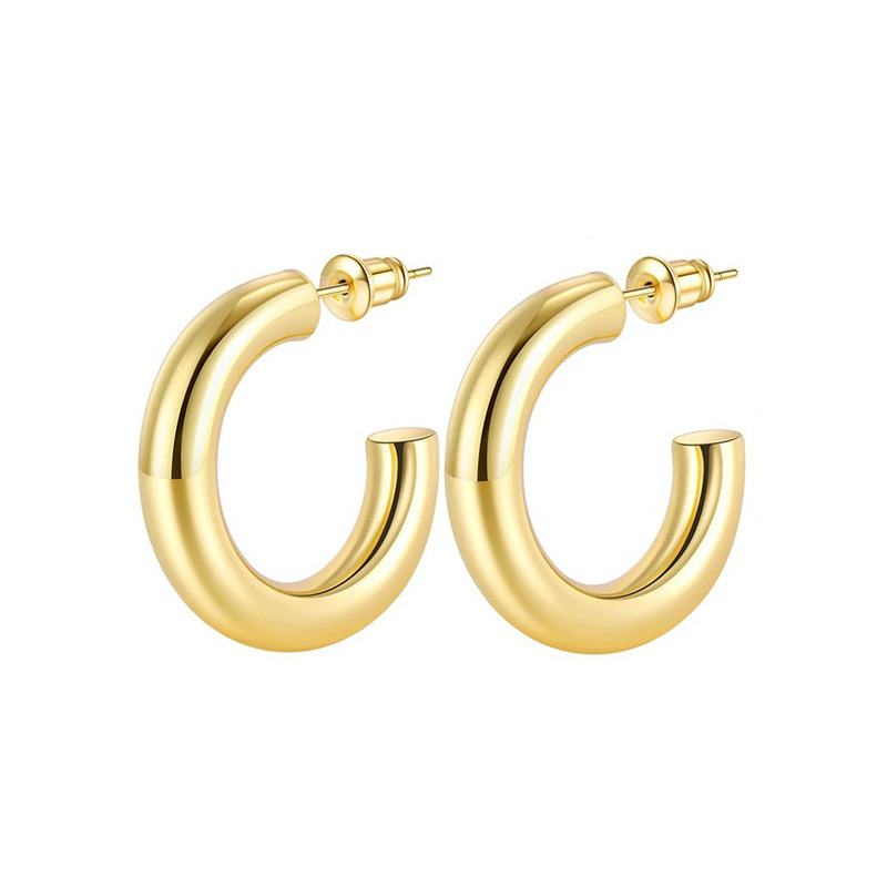 Cobre especial transfronterizo plateado 18K pendientes de oro real pendientes de alto grado pendientes geométricos de las mujeres pendientes de estilo frío pendientes simples de las mujeres