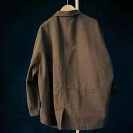 复古宽松廓形休闲亚麻便服西装外套女春秋款西服文艺风上衣女新品