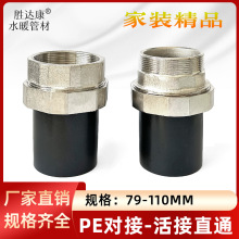 PE管大号对接热熔内丝活套7590110管道对熔外丝牙螺纹接头配件