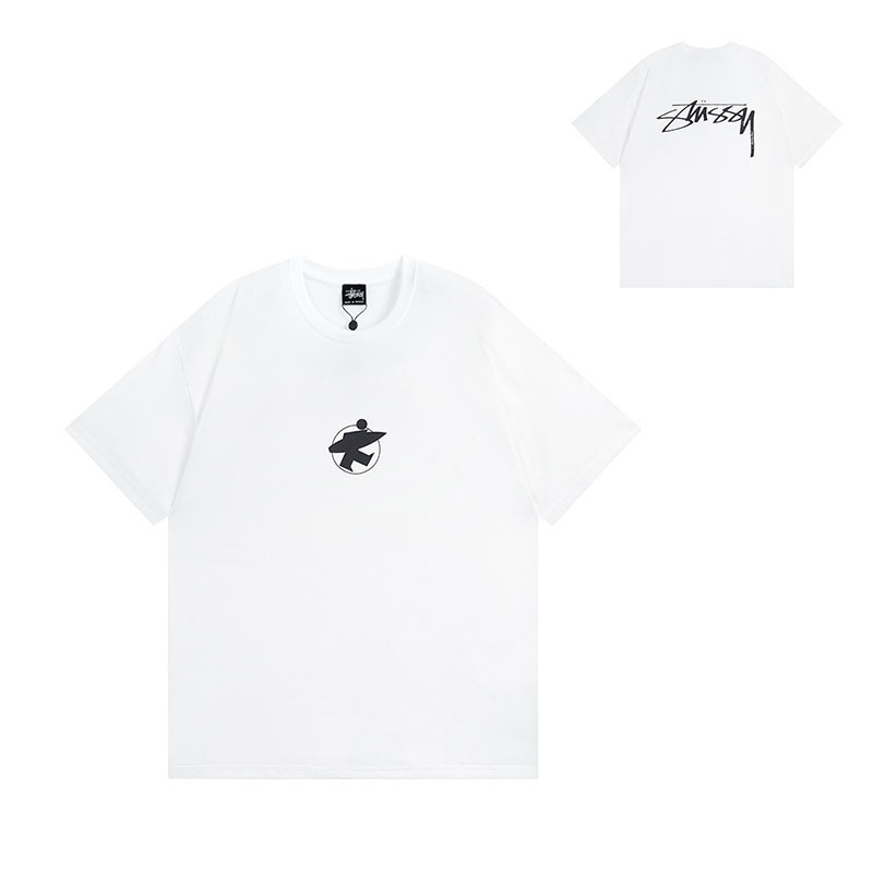 国境を越えた卸売りstyスチュアート黒8クラシック24ss半袖純綿夏ゆるいtシャツ男女同金|undefined