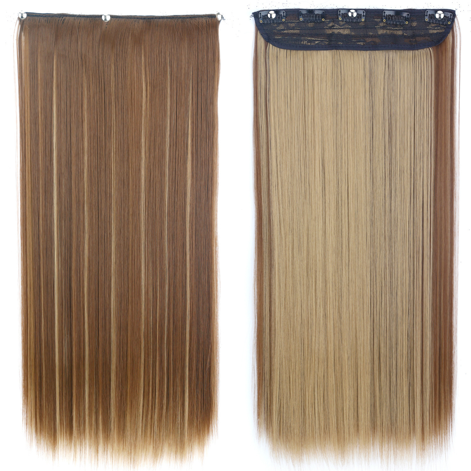 55CM pelucca de cabello recto de mujer una pieza de extensión de cabello de cinco tarjetas pelucca de cabello fluffy